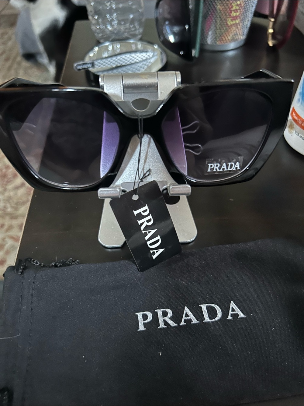 Black Frame Sunglasses with Dark Lenses